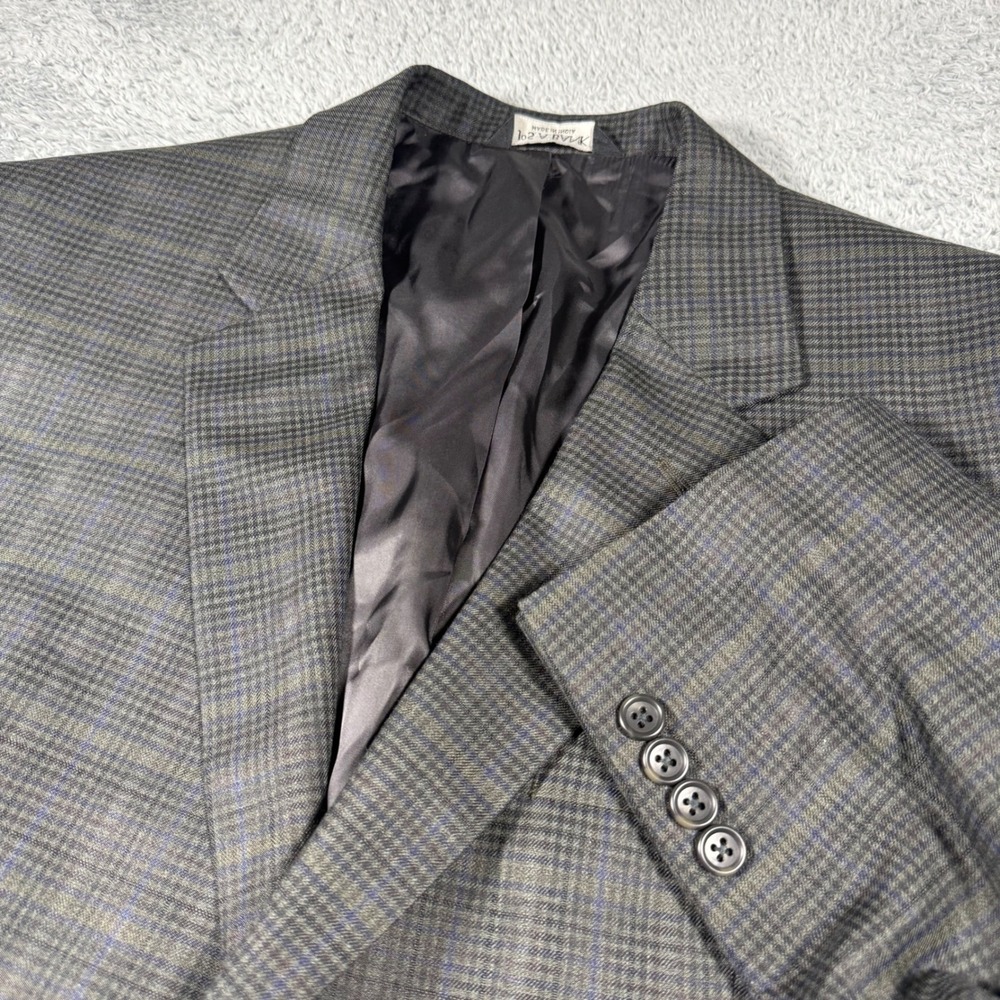 Jos. A. Bank Sport Coat Mens 44R Silk Wool Windowpane Multicolor Plaid Jacket - Picture 1 of 10
